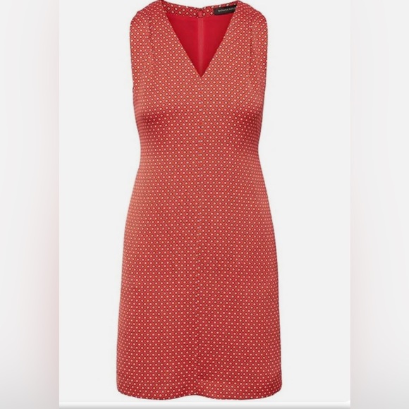 BANANA REPUBLIC // V-NECK SLEEVELESS SHIFT MINI, RED DRESS // SIZE 0 - Picture 8 of 8